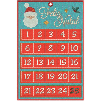 Matriz de matriz Matriz De Bordado Calendario Advento Com Papai Noel